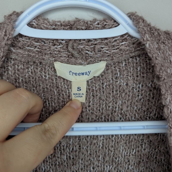 Freeway Smokey Purple Open Front Long Knit Cardigan Womens Small - Picture 3 of 9